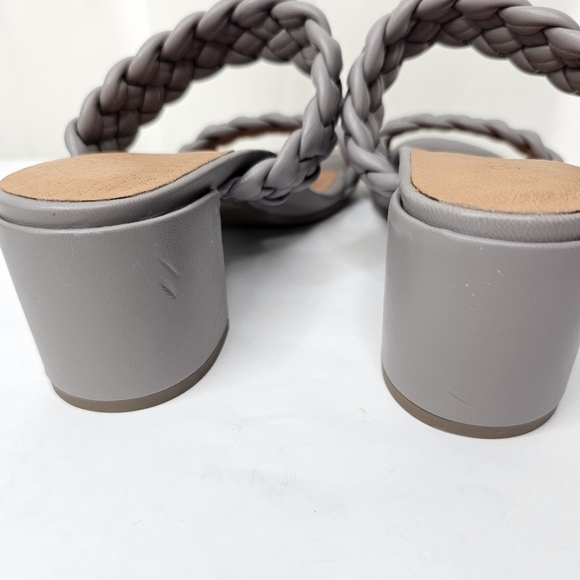 Gentle Souls by Kenneth Cole Gray Charlene Two Braid Heeled Sandal Size 8 - Picture 9 of 11